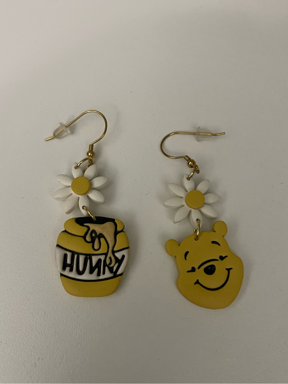Winnie the Pooh Hunny Pot Daisy Handmade Dangle Earrings